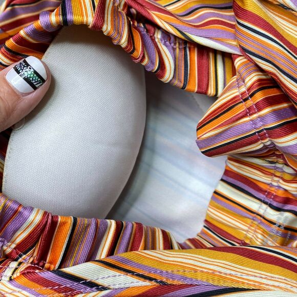 STONEWEAR DESIGNS | sz S Women's Orange Multi Stripe Cross Back Tank Dress - Picture 6 of 6